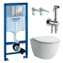 Інсталяція Grohe Rapid SL 3в1 38772001+ унітазом Laufen Pro Rimless (H8669570000001)+Гігієнічний душ Paffoni Tweet Round Mix (ZDUP110CR)