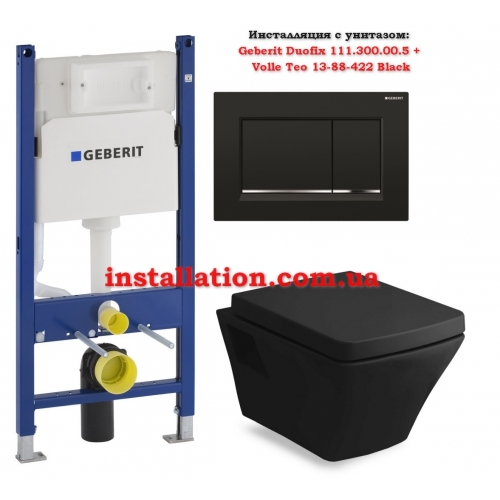 Инсталляция с унитазом: Geberit Duofix 111.300.00.5 + Volle Teo 13-88-422 Black