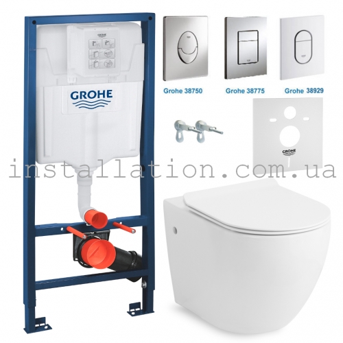 Инсталляция + унитаз: Grohe Rapid SL 3884000G + Volle Amadeus (13-06-055)